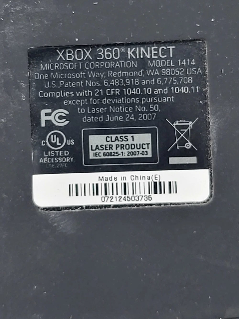 Microsoft Xbox 360 Kinect Sensor - Tested